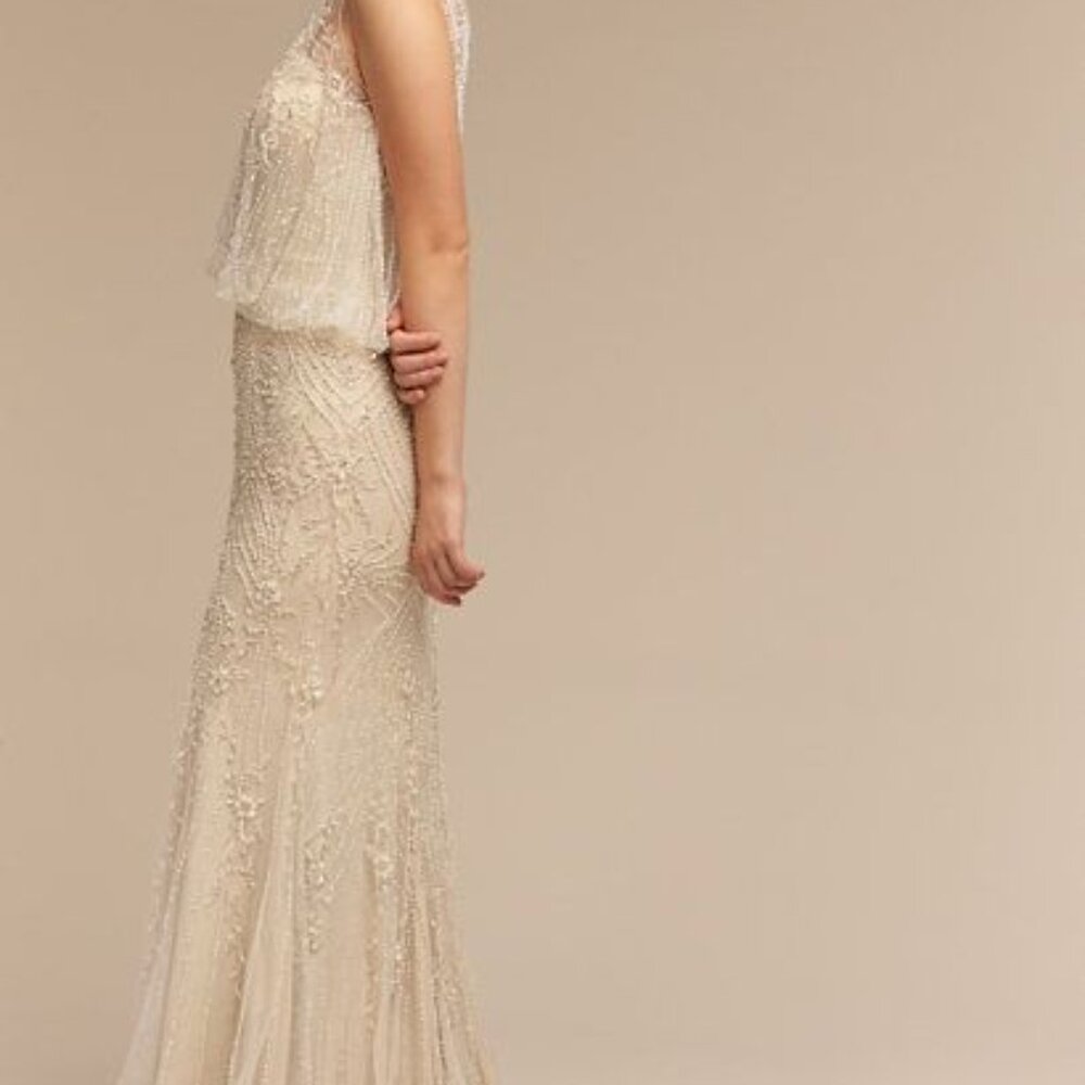 BHLDN Jacinda Wedding Gown Size 4, 6, 8 NEW Art Deco 1920's Beaded - Picture 13 of 13